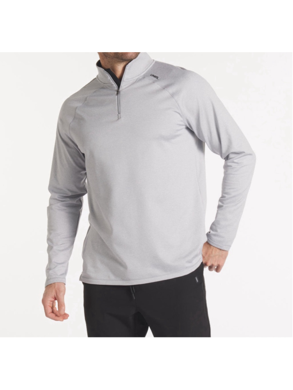 UNRL Interlock quarter zip pullover heather gray mens size XL